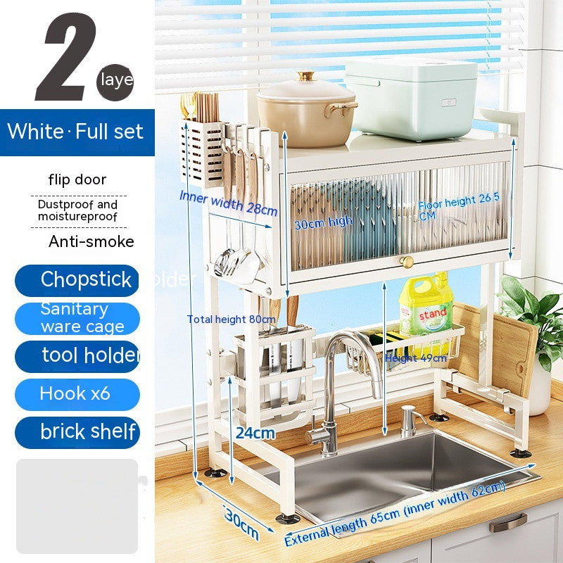 Load image into Gallery viewer, Kitchen Sink Storage Stand Surface Washed Bowl And Chopstick Rack Storage Household Drain Basket Rack
