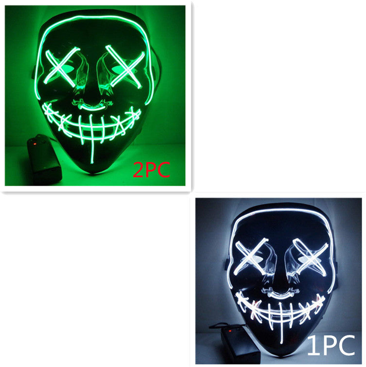 Load image into Gallery viewer, Line Up Festive Led Glitter Grimace Glow Mask
