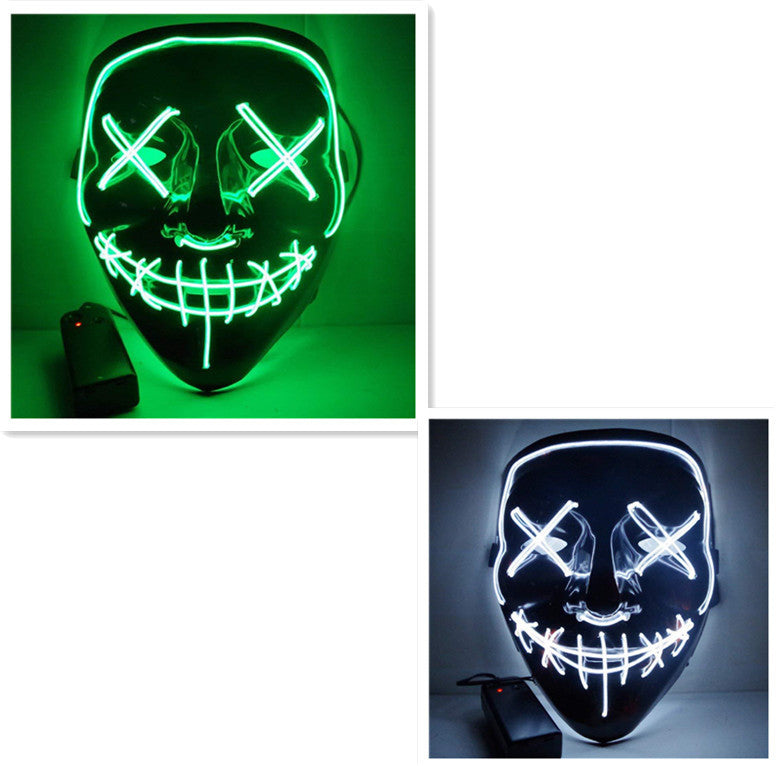 Load image into Gallery viewer, Line Up Festive Led Glitter Grimace Glow Mask
