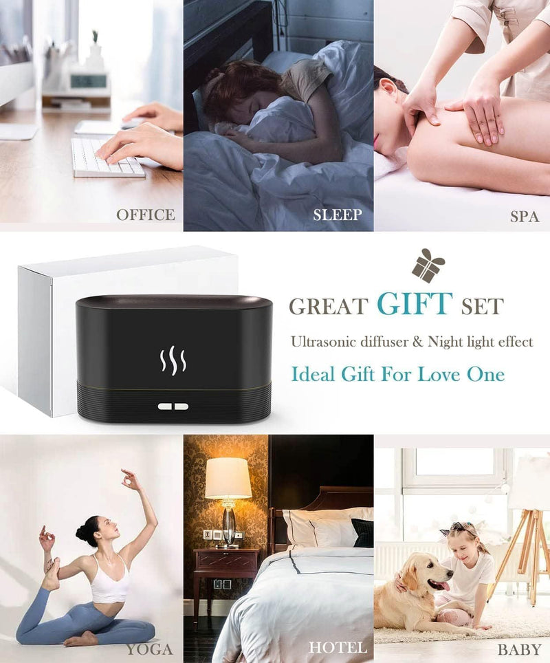 Load image into Gallery viewer, Flame Air Diffuser Humidifier,Upgraded Scent Diffuser For Essential Oils,Ultrasonic Aromatherapy,Fire Mist Humidi With 2 Brightness,Auto-Off Function For Room Home Office
