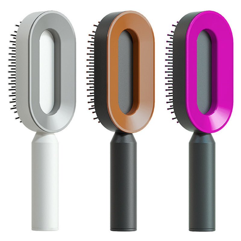 Load image into Gallery viewer, Self Cleaning Hair Brush For Women One-key Cleaning Hair Loss Airbag Massage Scalp Comb Anti-Static Hairbrush
