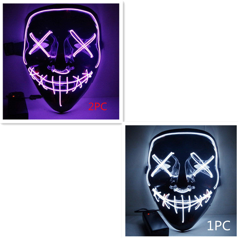 Load image into Gallery viewer, Line Up Festive Led Glitter Grimace Glow Mask
