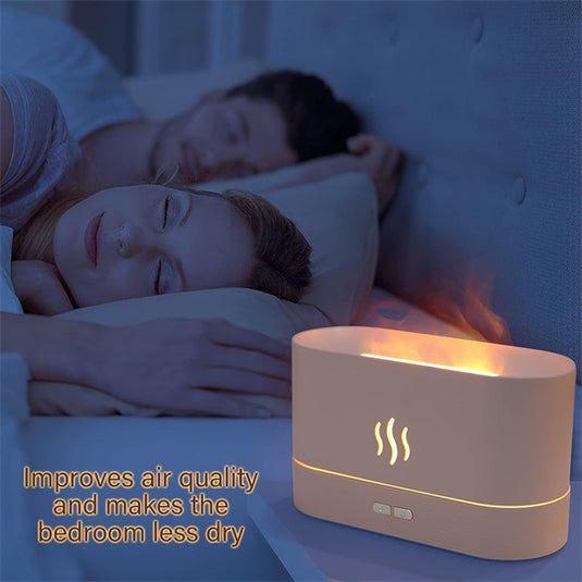 Flame Air Diffuser Humidifier,Upgraded Scent Diffuser For Essential Oils,Ultrasonic Aromatherapy,Fire Mist Humidi With 2 Brightness,Auto-Off Function For Room Home Office