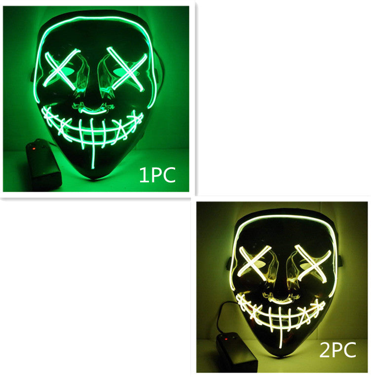 Load image into Gallery viewer, Line Up Festive Led Glitter Grimace Glow Mask
