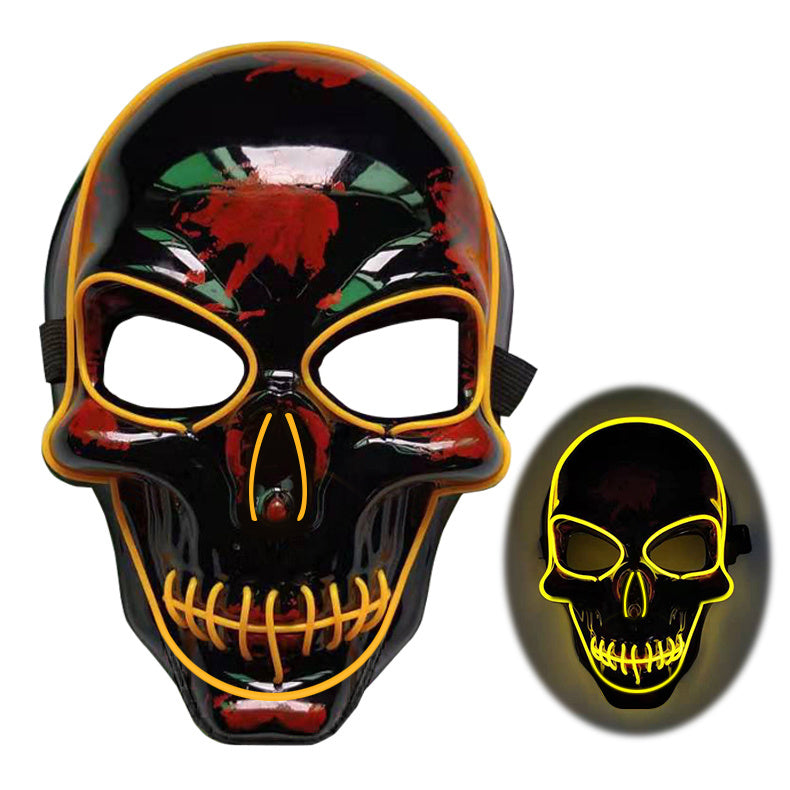 Load image into Gallery viewer, Halloween Skeleton Mask LED Glow Scary Mask
