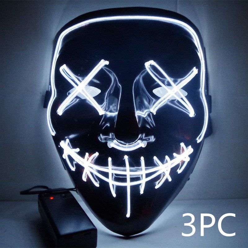 Load image into Gallery viewer, Line Up Festive Led Glitter Grimace Glow Mask
