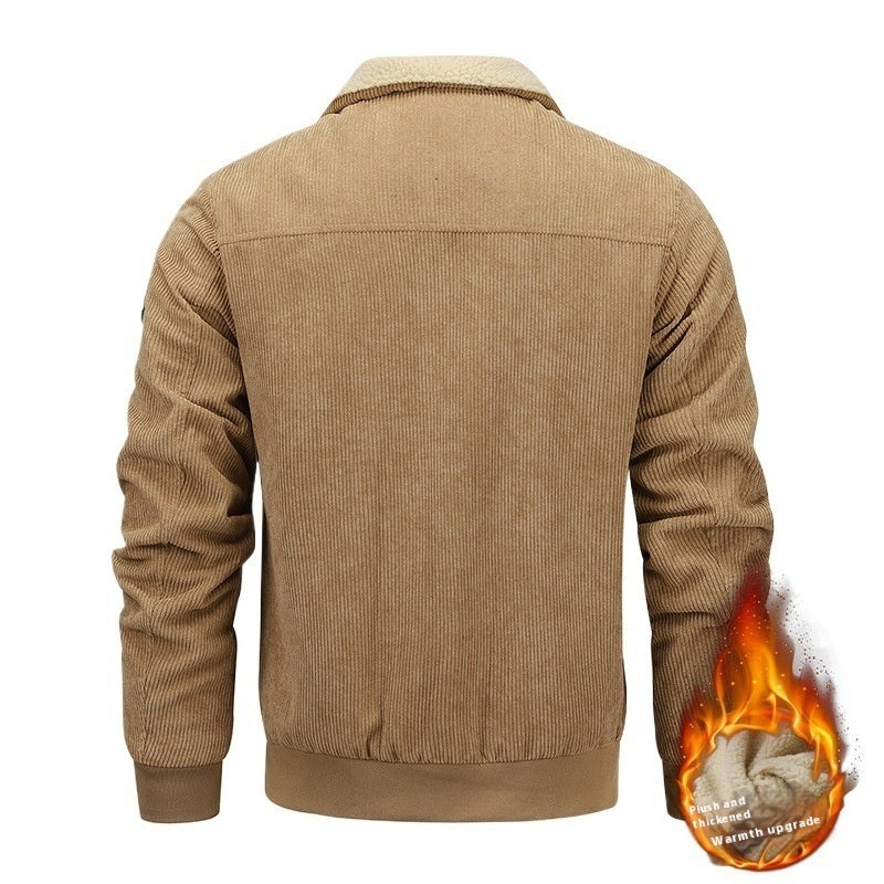 Load image into Gallery viewer, Winter Lapel Fleece Jacket With Pockets Warm Thicken Cotton Coat Men&#39;s Clothing
