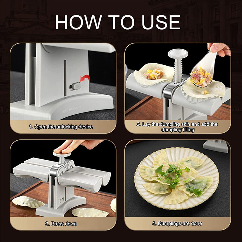 Load image into Gallery viewer, Dumpling Mould Double Head Dumpling Mold Lazy Artifact Manual Press Noodle Dumpling Maker Kitchen Accessories Dumpling Maker
