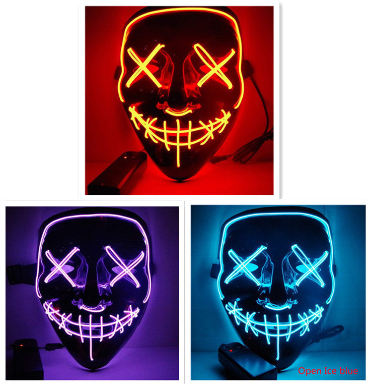 Load image into Gallery viewer, Line Up Festive Led Glitter Grimace Glow Mask
