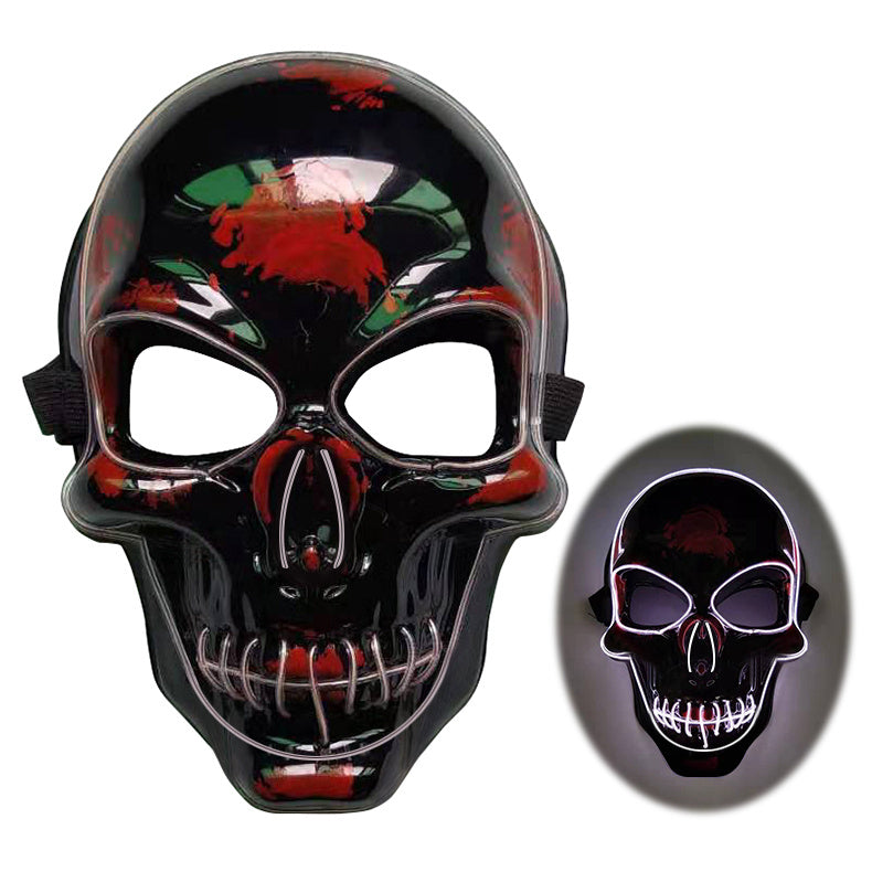 Load image into Gallery viewer, Halloween Skeleton Mask LED Glow Scary Mask
