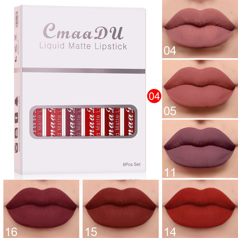 Load image into Gallery viewer, 6 Boxes Of Matte Non-stick Cup Waterproof Lipstick Long Lasting Lip Gloss
