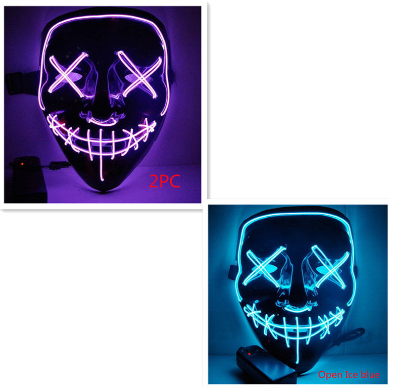 Load image into Gallery viewer, Line Up Festive Led Glitter Grimace Glow Mask
