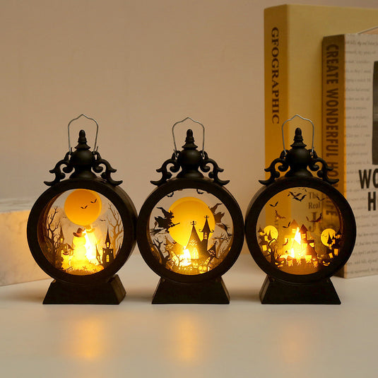 Halloween Retro Candle Portable Storm Lantern