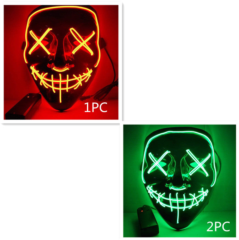 Load image into Gallery viewer, Line Up Festive Led Glitter Grimace Glow Mask
