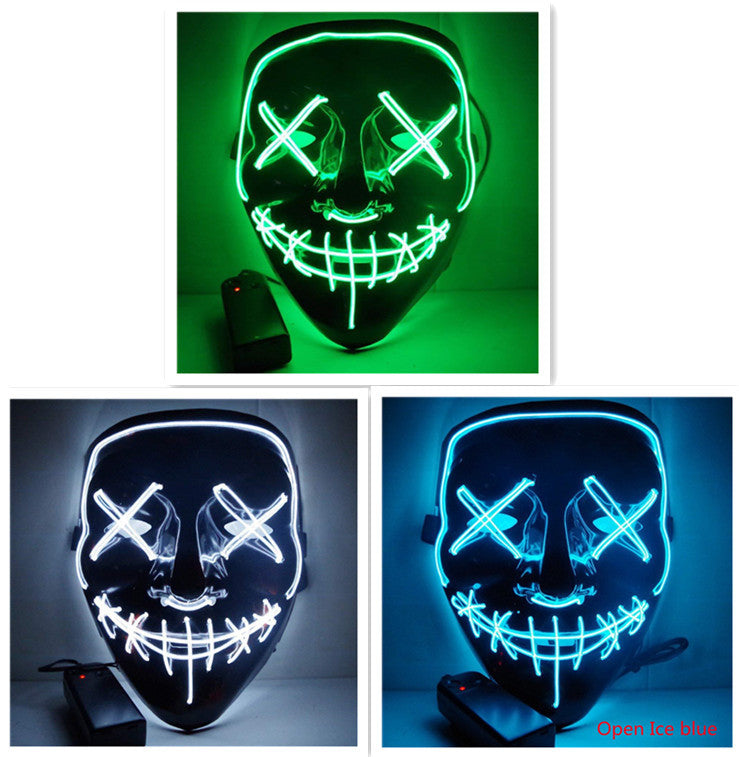 Load image into Gallery viewer, Line Up Festive Led Glitter Grimace Glow Mask
