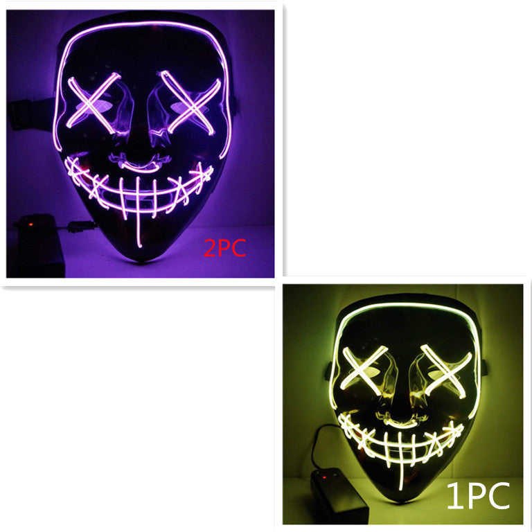 Load image into Gallery viewer, Line Up Festive Led Glitter Grimace Glow Mask
