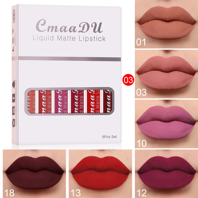 Load image into Gallery viewer, 6 Boxes Of Matte Non-stick Cup Waterproof Lipstick Long Lasting Lip Gloss
