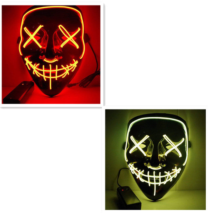 Load image into Gallery viewer, Line Up Festive Led Glitter Grimace Glow Mask
