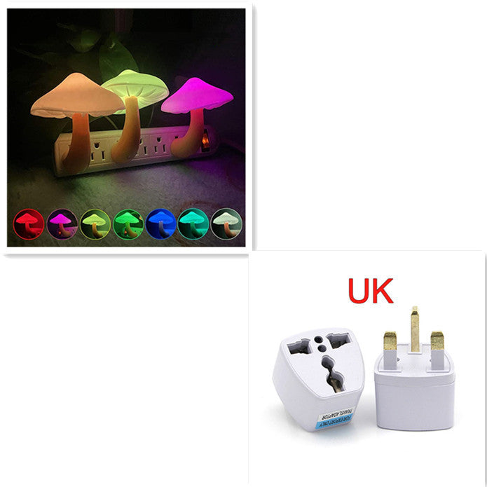 Load image into Gallery viewer, LED Night Light Mushroom Wall Socket Lamp EU US Plug Warm White Light-control Sensor Bedroom Light Home Decoration
