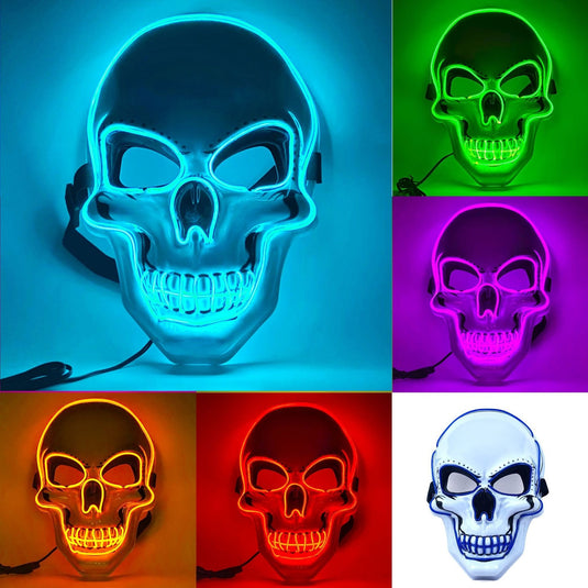 White Skull Mask Led Mask Luminous