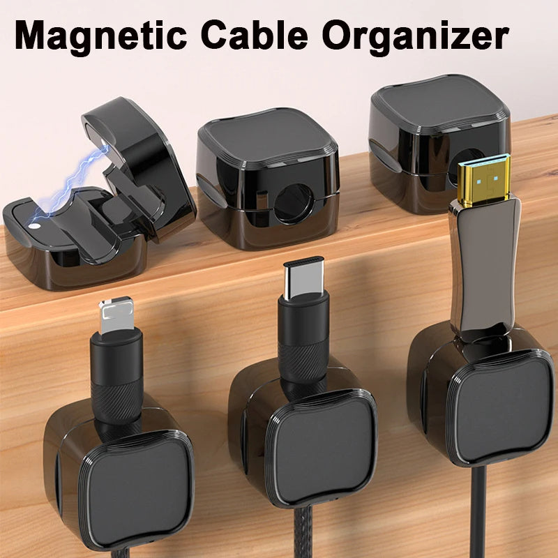 Load image into Gallery viewer, Magnetic Cable Clip Under Desk Cable Management Adjustable Cord Holder Wire Organizer And Cable Management Wire Keeper
