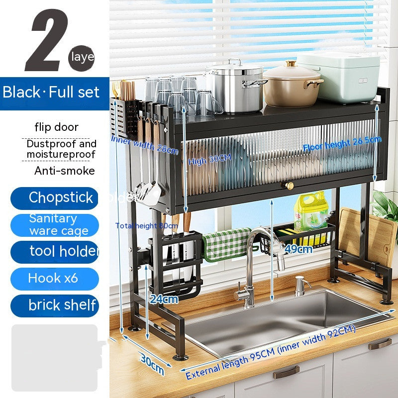 Load image into Gallery viewer, Kitchen Sink Storage Stand Surface Washed Bowl And Chopstick Rack Storage Household Drain Basket Rack
