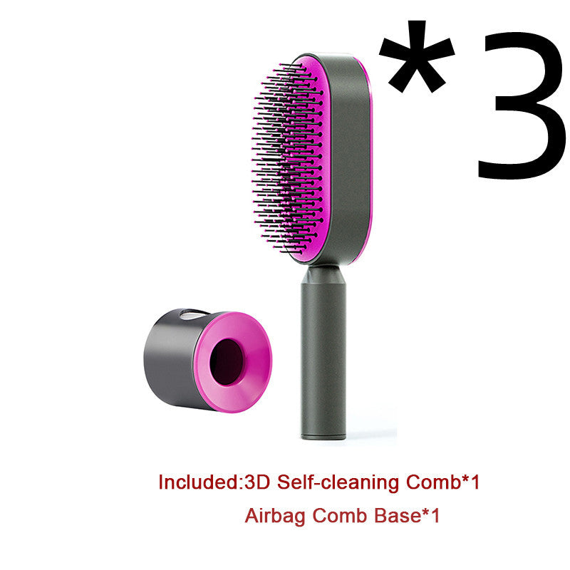 Load image into Gallery viewer, Self Cleaning Hair Brush For Women One-key Cleaning Hair Loss Airbag Massage Scalp Comb Anti-Static Hairbrush
