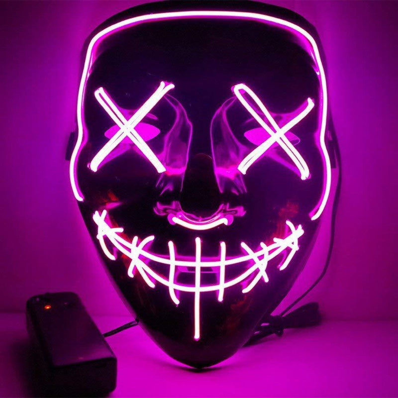 Load image into Gallery viewer, Line Up Festive Led Glitter Grimace Glow Mask
