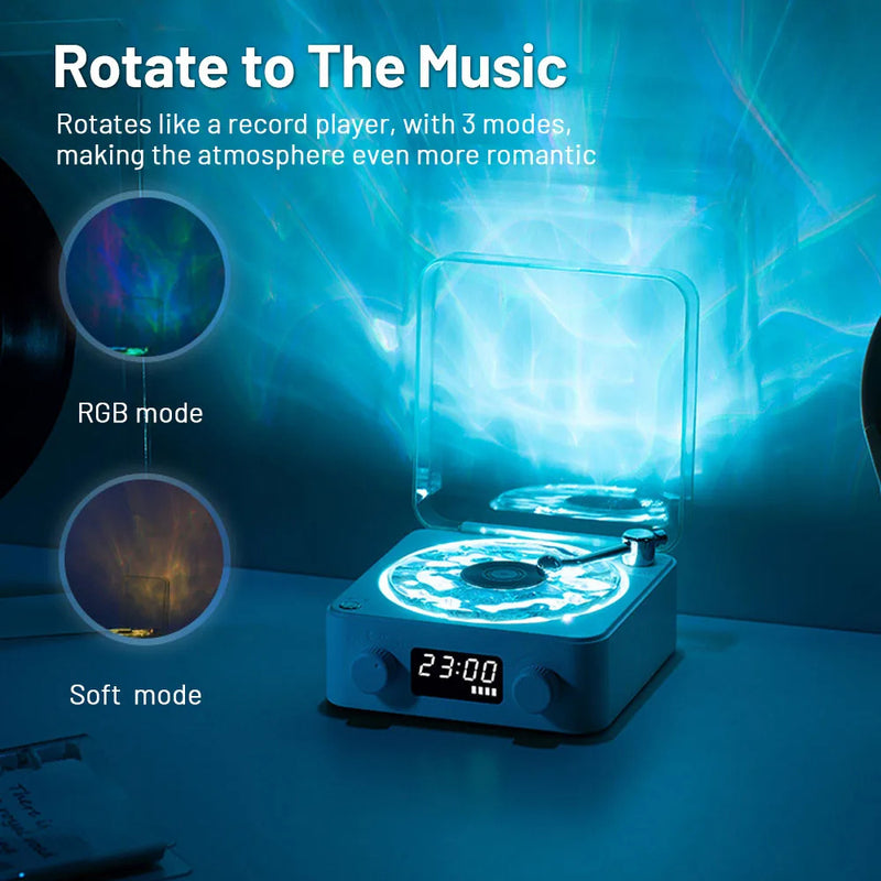 Load image into Gallery viewer, Retro Turntable Speaker Wireless Bluetooth 5.0 Vinyl Record Player Stereo Sound With White Noise RGB Projection Lamp Effect
