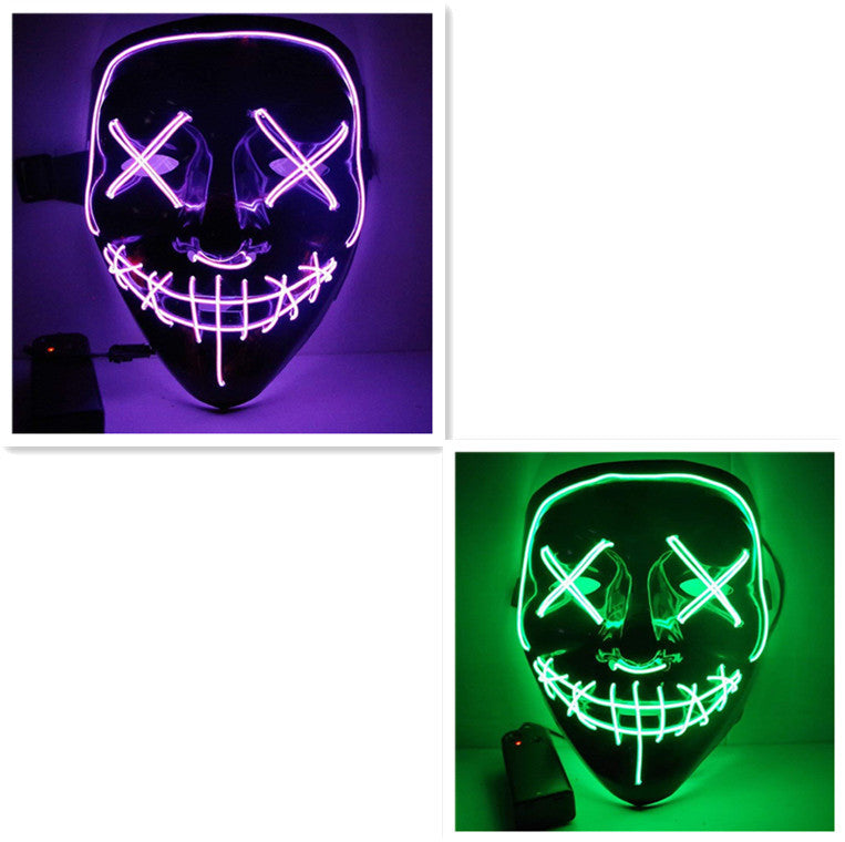 Load image into Gallery viewer, Line Up Festive Led Glitter Grimace Glow Mask
