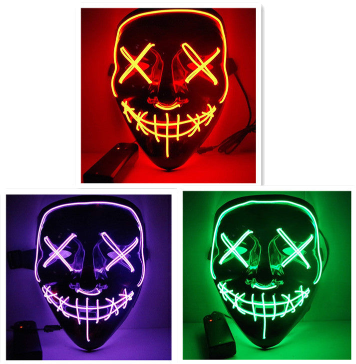 Load image into Gallery viewer, Line Up Festive Led Glitter Grimace Glow Mask
