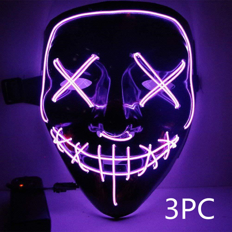 Load image into Gallery viewer, Line Up Festive Led Glitter Grimace Glow Mask
