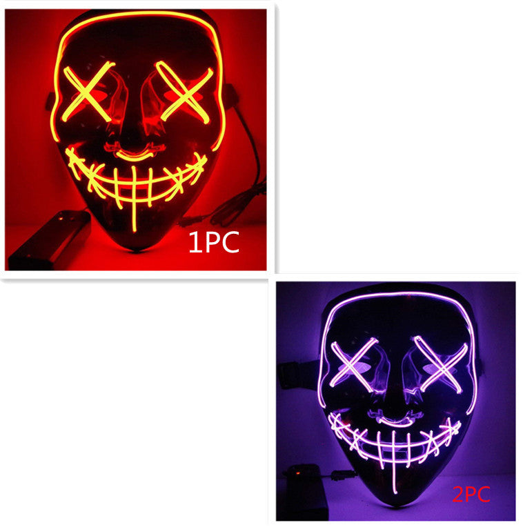 Load image into Gallery viewer, Line Up Festive Led Glitter Grimace Glow Mask
