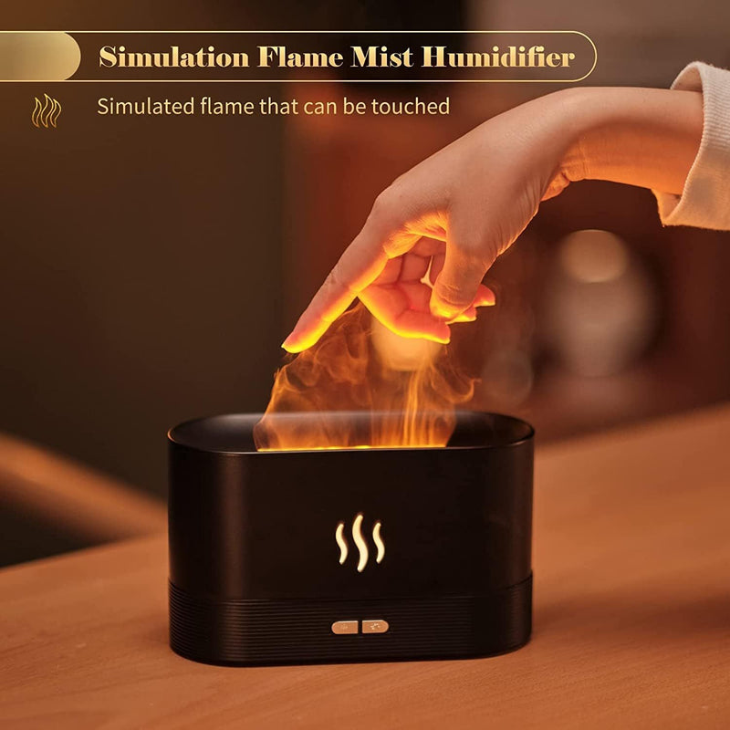 Load image into Gallery viewer, Flame Air Diffuser Humidifier,Upgraded Scent Diffuser For Essential Oils,Ultrasonic Aromatherapy,Fire Mist Humidi With 2 Brightness,Auto-Off Function For Room Home Office
