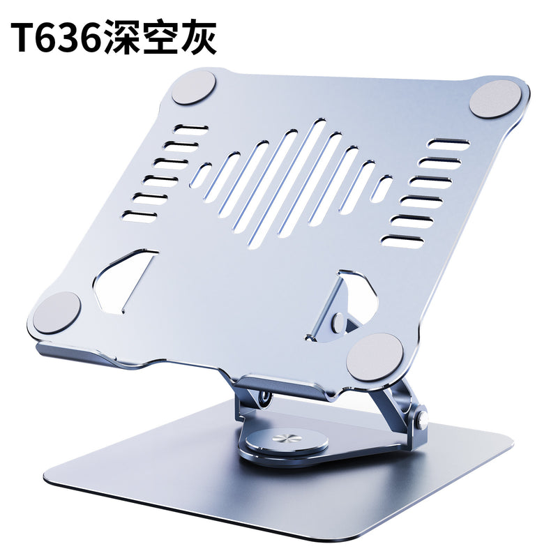 Load image into Gallery viewer, Aluminum Alloy 360 Degree Rotating Double-layer Double-Rod Lifting Folding Radiator Cooling Laptop Bracket
