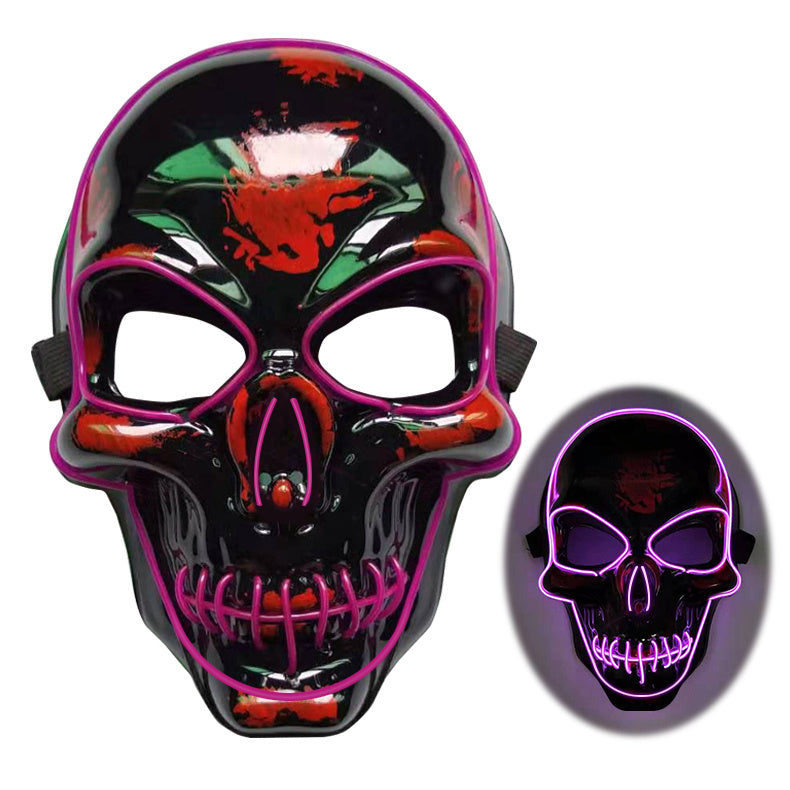 Load image into Gallery viewer, Halloween Skeleton Mask LED Glow Scary Mask
