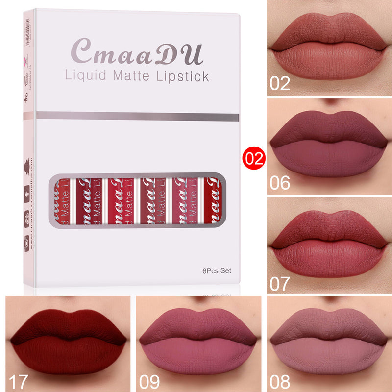 Load image into Gallery viewer, 6 Boxes Of Matte Non-stick Cup Waterproof Lipstick Long Lasting Lip Gloss
