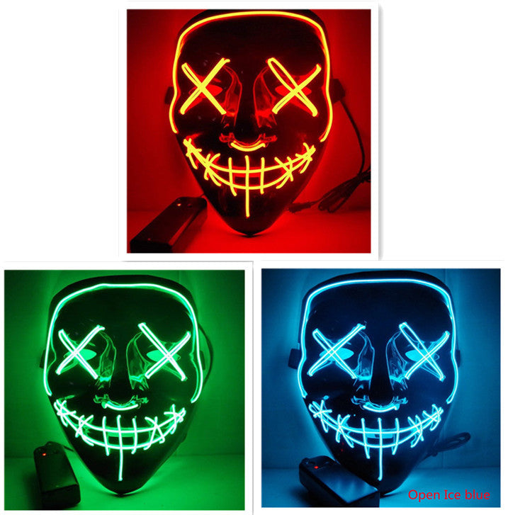 Load image into Gallery viewer, Line Up Festive Led Glitter Grimace Glow Mask
