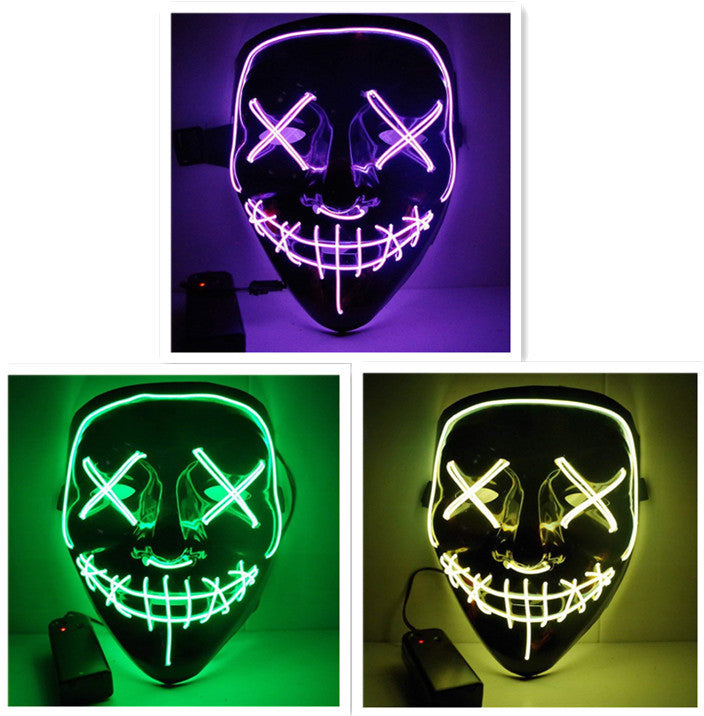 Load image into Gallery viewer, Line Up Festive Led Glitter Grimace Glow Mask
