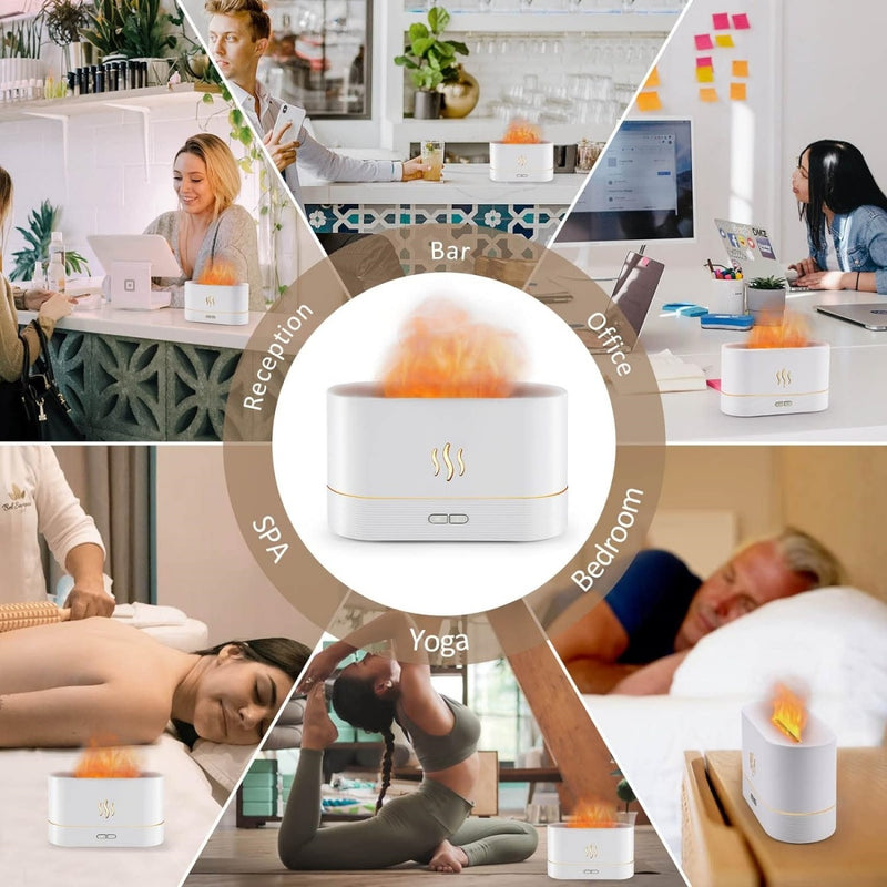 Load image into Gallery viewer, Flame Air Diffuser Humidifier,Upgraded Scent Diffuser For Essential Oils,Ultrasonic Aromatherapy,Fire Mist Humidi With 2 Brightness,Auto-Off Function For Room Home Office
