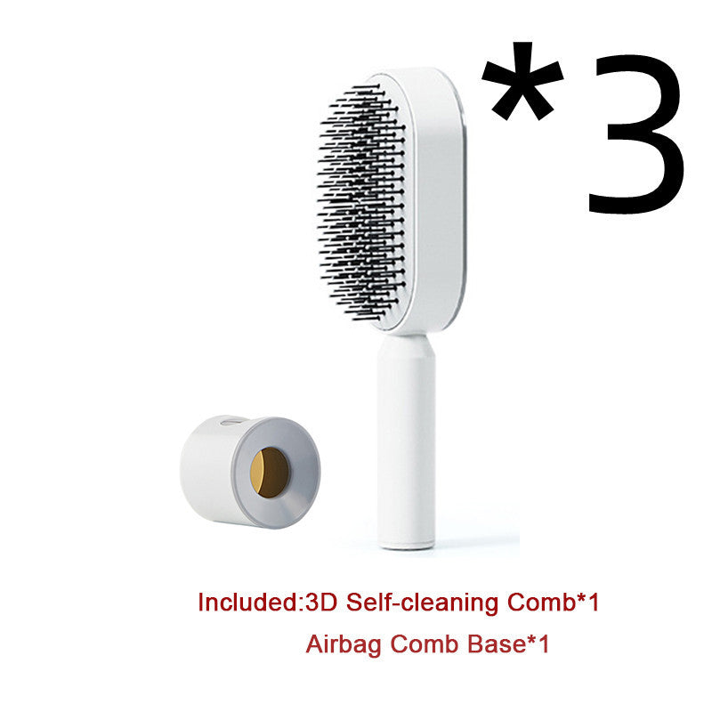 Load image into Gallery viewer, Self Cleaning Hair Brush For Women One-key Cleaning Hair Loss Airbag Massage Scalp Comb Anti-Static Hairbrush
