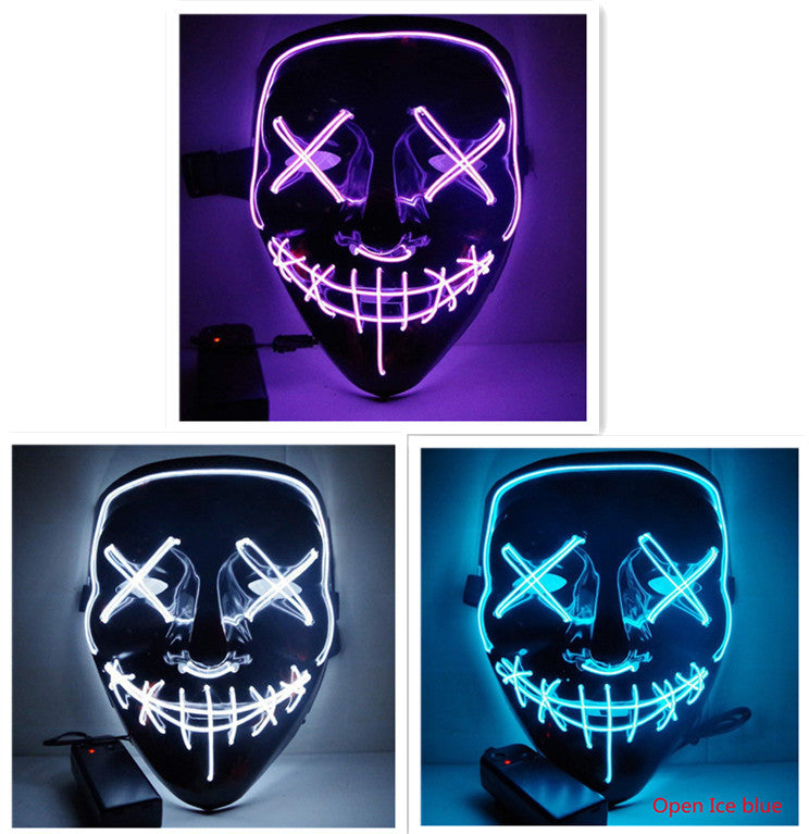 Load image into Gallery viewer, Line Up Festive Led Glitter Grimace Glow Mask
