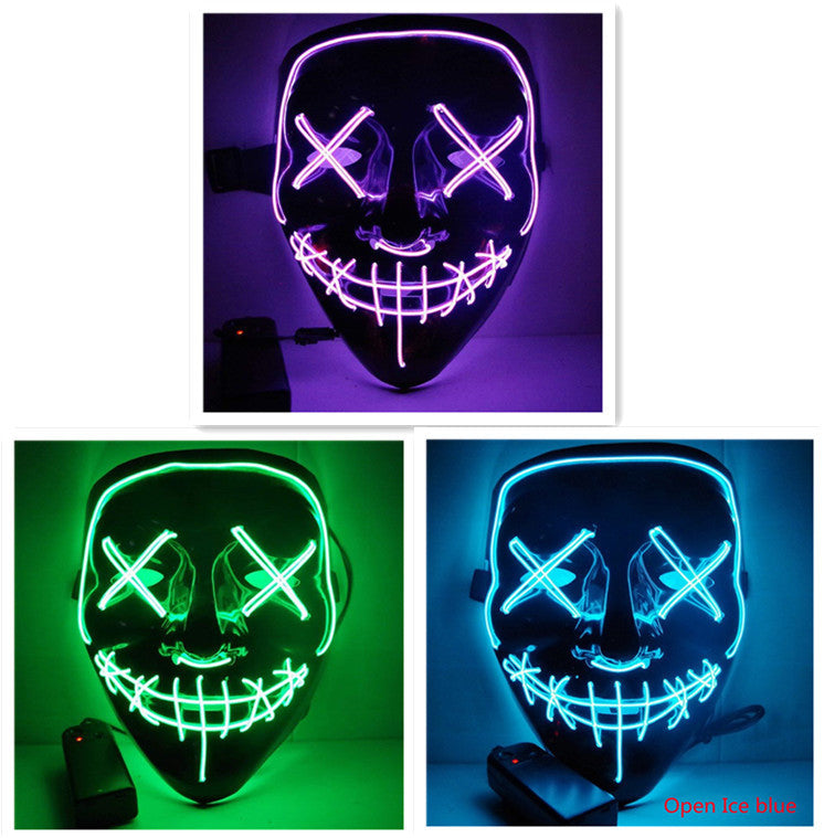 Load image into Gallery viewer, Line Up Festive Led Glitter Grimace Glow Mask
