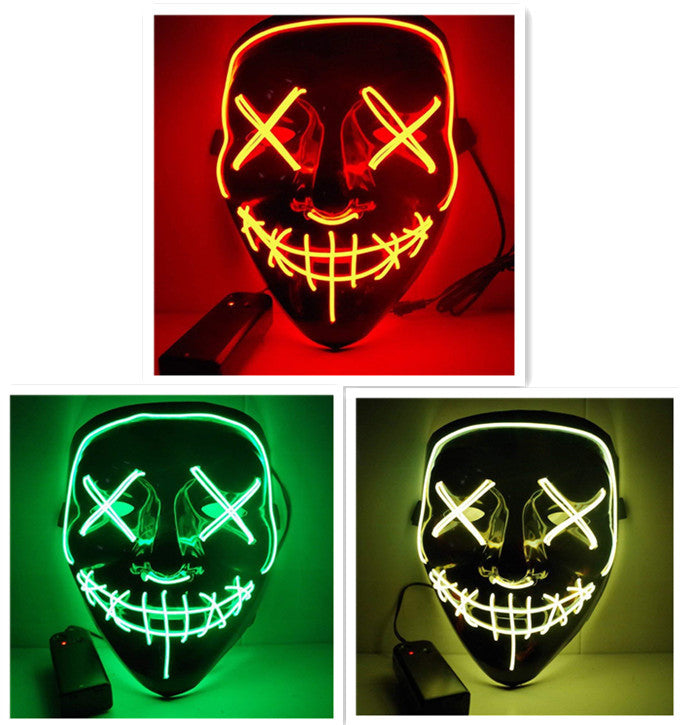 Load image into Gallery viewer, Line Up Festive Led Glitter Grimace Glow Mask
