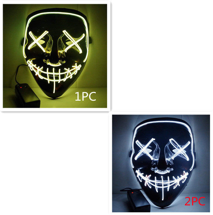 Load image into Gallery viewer, Line Up Festive Led Glitter Grimace Glow Mask
