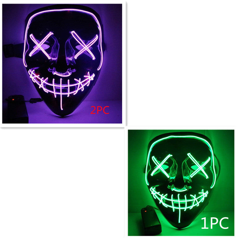 Load image into Gallery viewer, Line Up Festive Led Glitter Grimace Glow Mask
