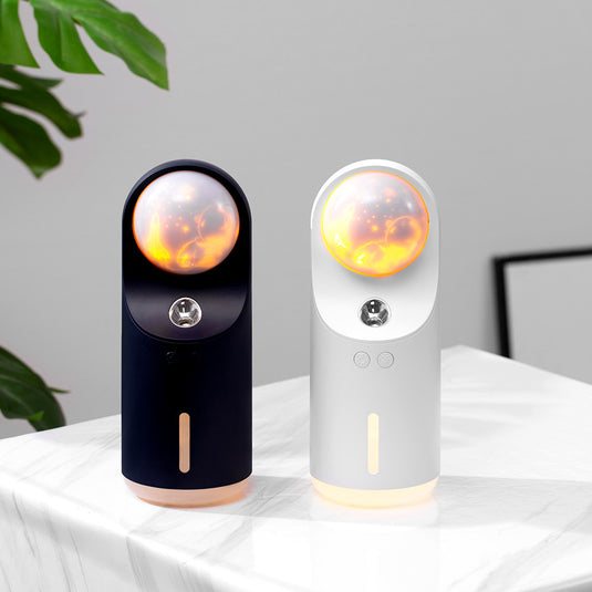 Mini Wireless Ultrasonic Air Humidifier Aroma Essential Oil Diffuser Cool Mist Maker Purifier With LED Night Lamp Projection