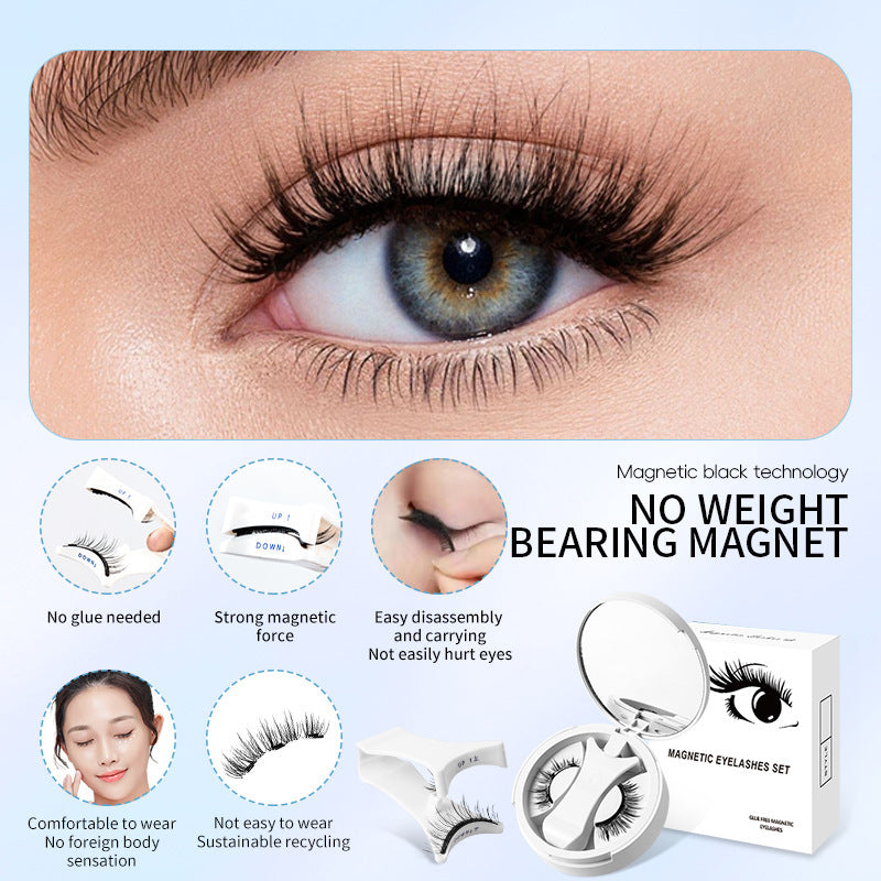 Load image into Gallery viewer, Magnetic False Eyelashes Integrated Storage Box Glue-free Magnet False Eyelashes Natural Makeup Tools With Applicater
