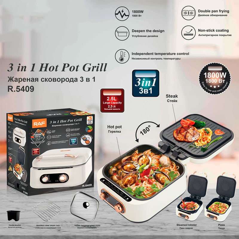 Load image into Gallery viewer, Household Multi-functional Electric Cooker Hot Pot Roasting Hot Pot One
