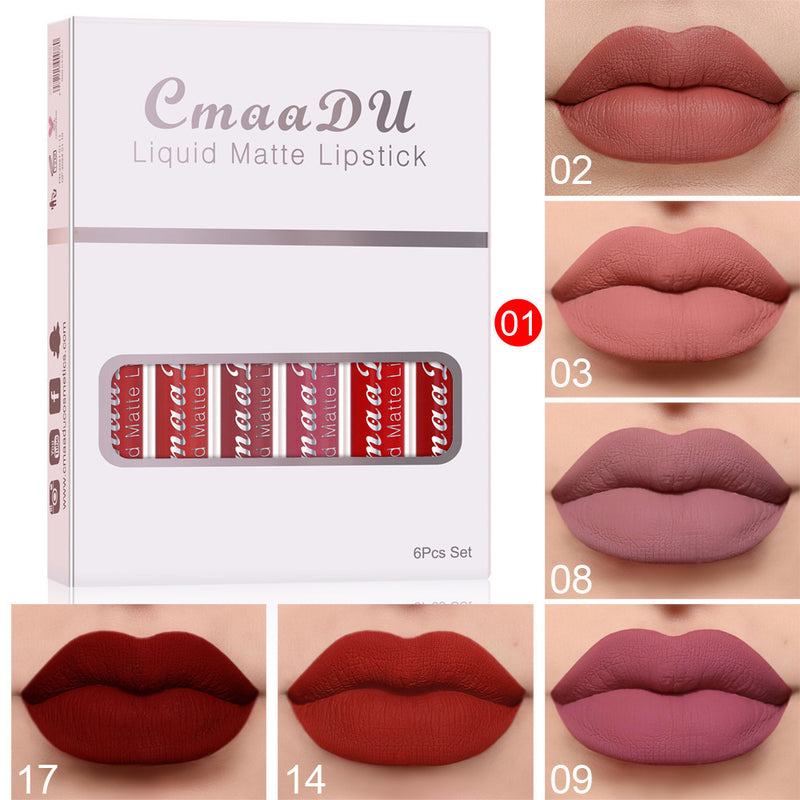 Load image into Gallery viewer, 6 Boxes Of Matte Non-stick Cup Waterproof Lipstick Long Lasting Lip Gloss
